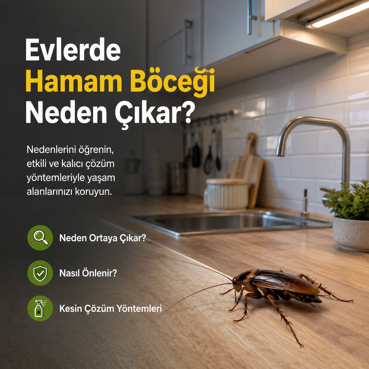Evlerde Hamam Böceği Neden Çıkar? Kesin Çözüm Yöntemleri